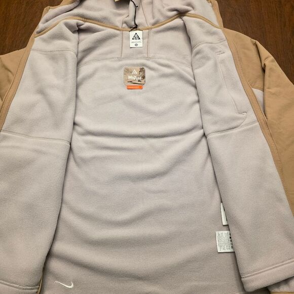 Nike ACG Wolf Tree Full-Zip Hooded Mid Layer Jacket Beige Grey HJ2458-297 Men L - Picture 4 of 6